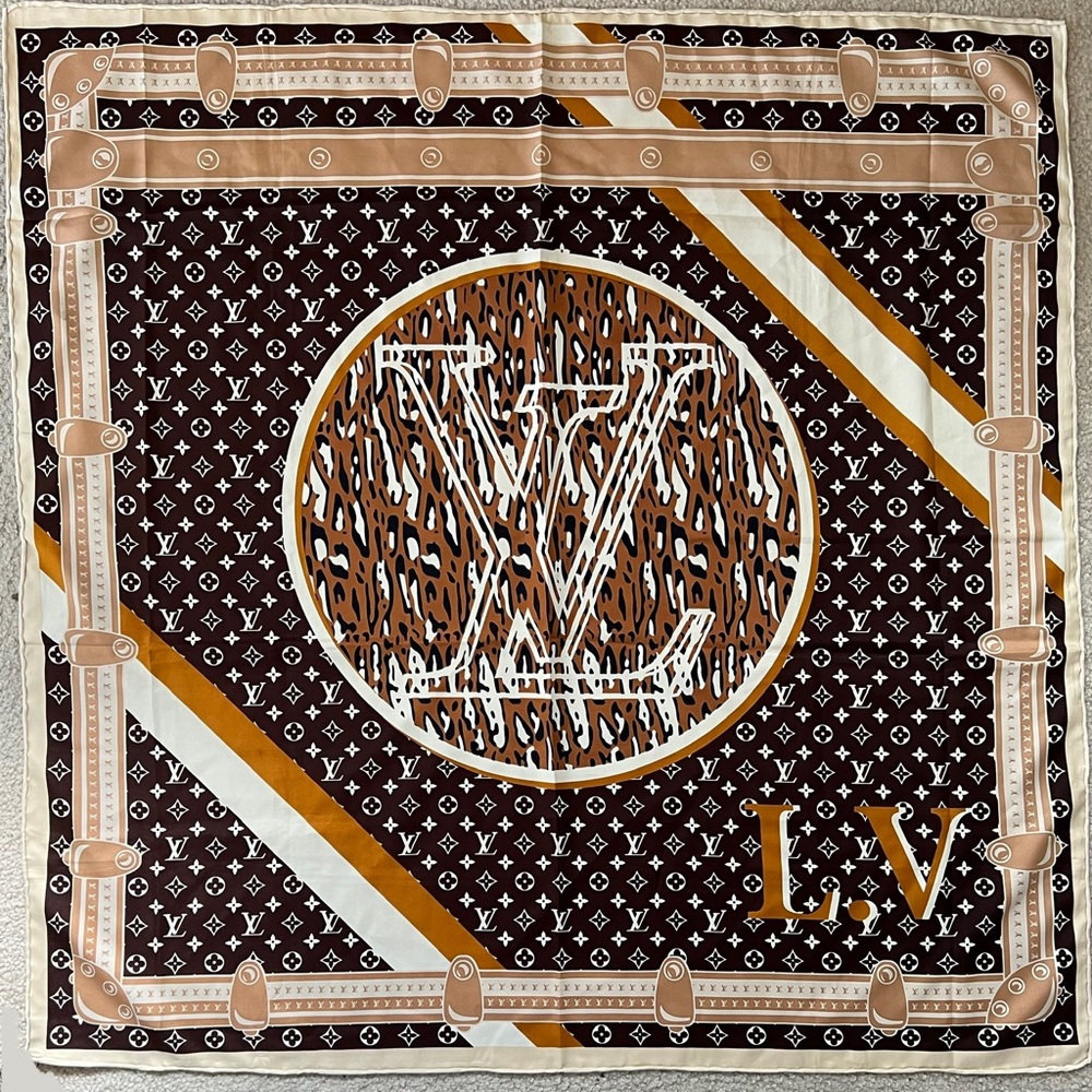 Louis Vuitton hand rolled silk scarf,made in france.
